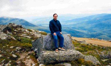 dan sitting on rock
